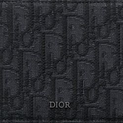 Black Dior Oblique Jacquard Bifold Wallet