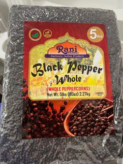 5lb black peppercorn premium grade Rani