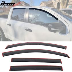 Fits 2016-2024 Nissan Titan XD& Titan Crew Cab In-Channel Window Deflectors Acrylic