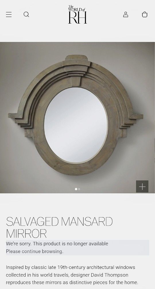 Restoration Hardware Salvaged Wood Mansard Mirror