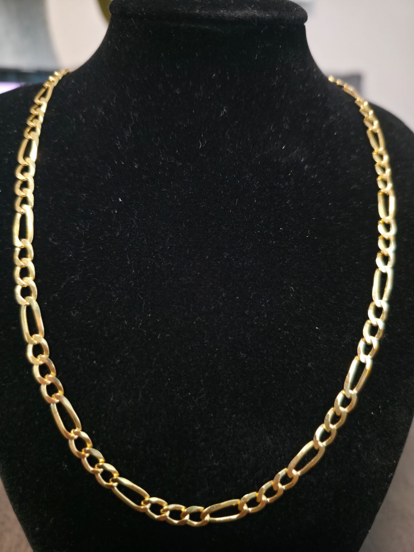 24" 5.1mm Gold over 925 Silver Figaro Chain 17.55g
