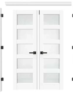 48” x 80” 5‑Lite Frosted Glass Interior Door Kit – New / Open Box