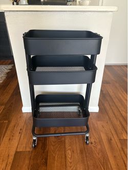 Black Rolling Utility Cart