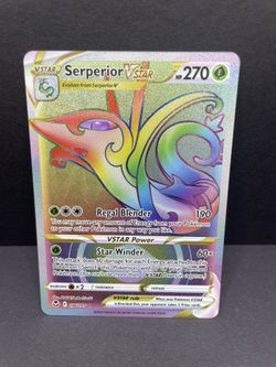 2022 Pokémon Silver Tempest Serperior V Star 196/195 Rainbow