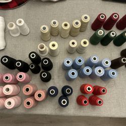 50+ Partially Used Spools Of serger Thread