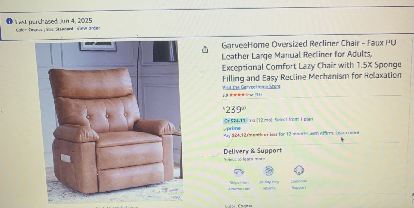 Garvee Home Oversized Recliner