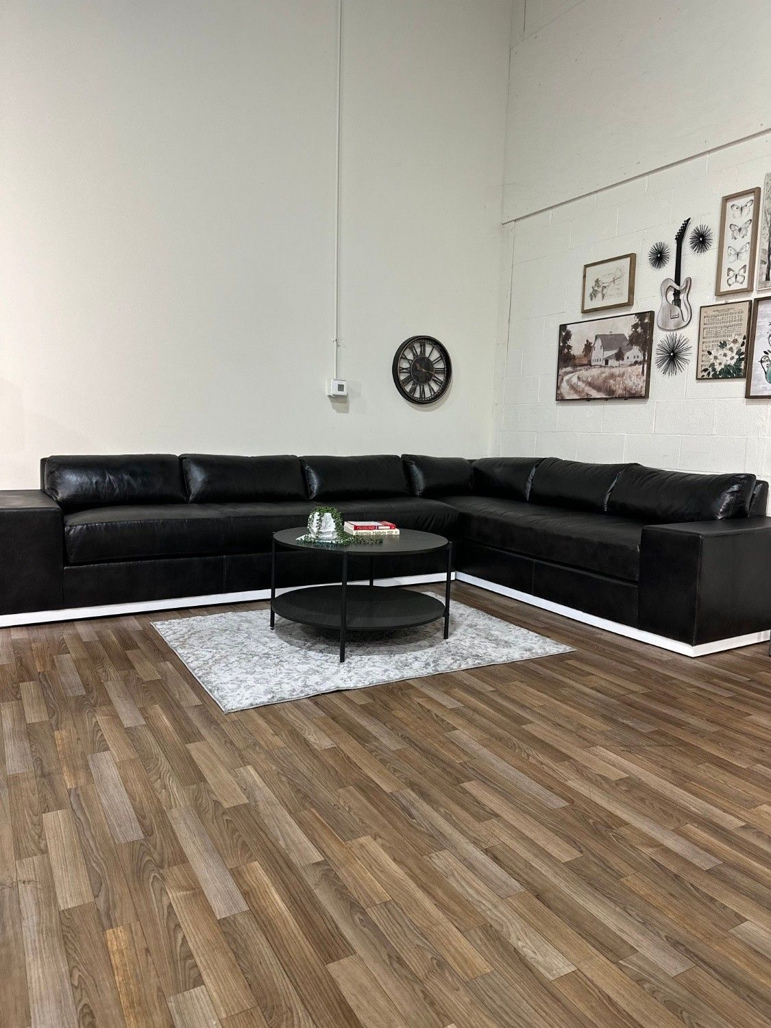 Pasha Denmark Leather Sectional Couch - (Restoration Hardware Style)