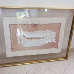 Arline Sherman Original Mixed Media Art “Floating Papers” signed , 80’s artwork