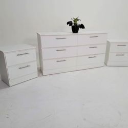 Dresser And 2 Nightstands - Cómoda Y 2 Mesitas De Noche 