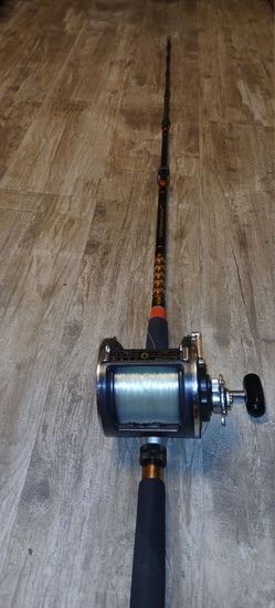 NEW DIAWA SEALINE 900H  full will 50 lb Yuzuri hybrid mono on Custom made Ocean Master special guidroller tip added 7'0 Rod