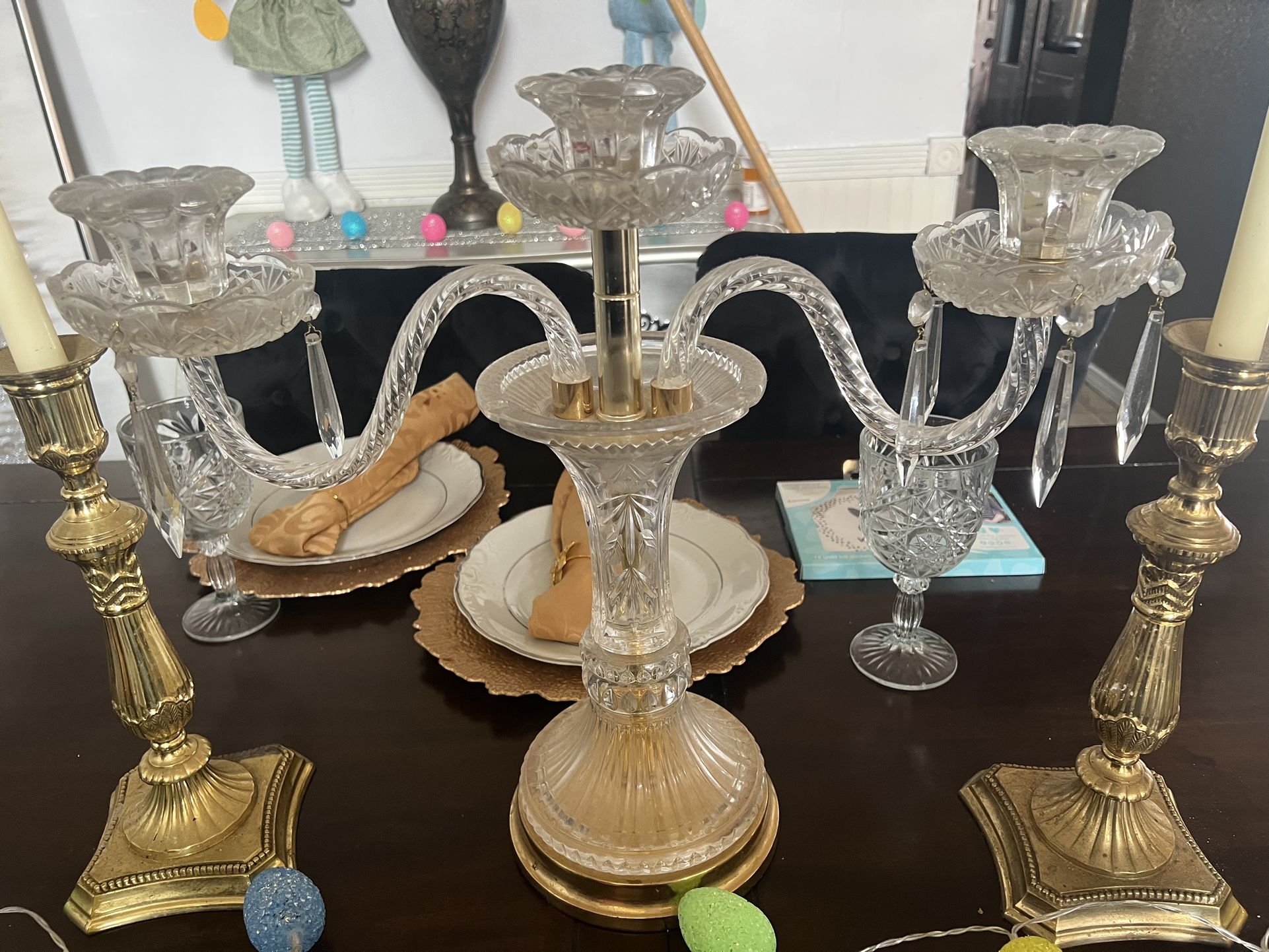 Crystal Glass Candelabra