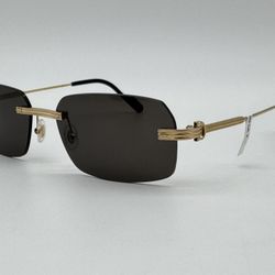 PREMIERE C DE CARTIER RIMLESS GOLDEN SUNGLASSES CT0271S NEW 100% GENUINE ~$1425