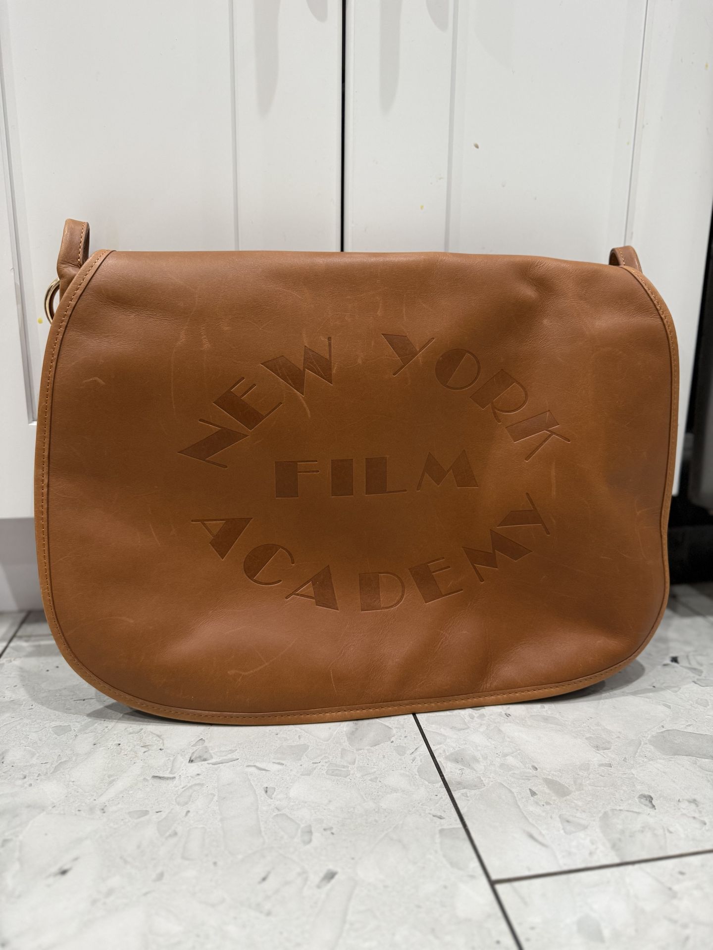 New York Film Academy Genuine Leather Brown Messenger Bag Movie Memorabilia
