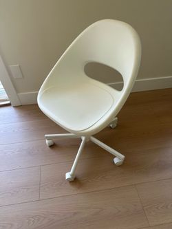 White plastic office chair