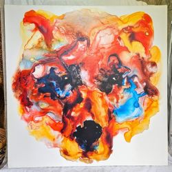 Large 36"x36" Canvas Gicle'e Print, Artist V. Rae. Beautiful Bear.