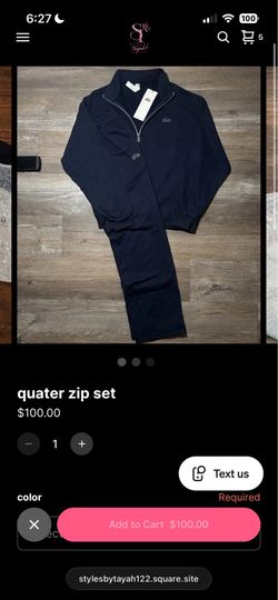 Cotton quarter zip set