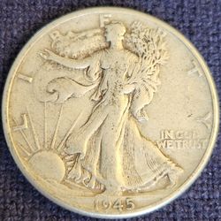 1945 Walking Liberty Silver Half Dollar