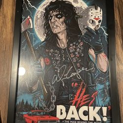 11 BY 17 AUTOGRAPHED ALICE COOPER POSTER