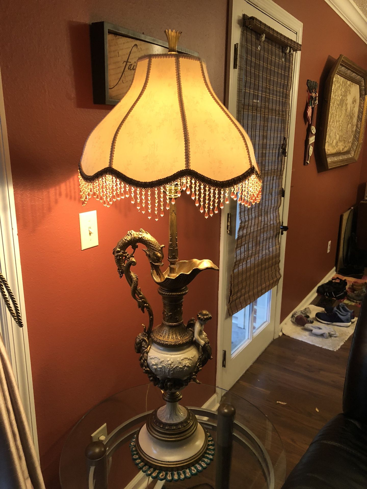 Solid Brass Lamp: Antique Piece From Europe