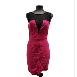 Trixxi Size 3 Pink and Black Mesh Sleeveless Mini Dress