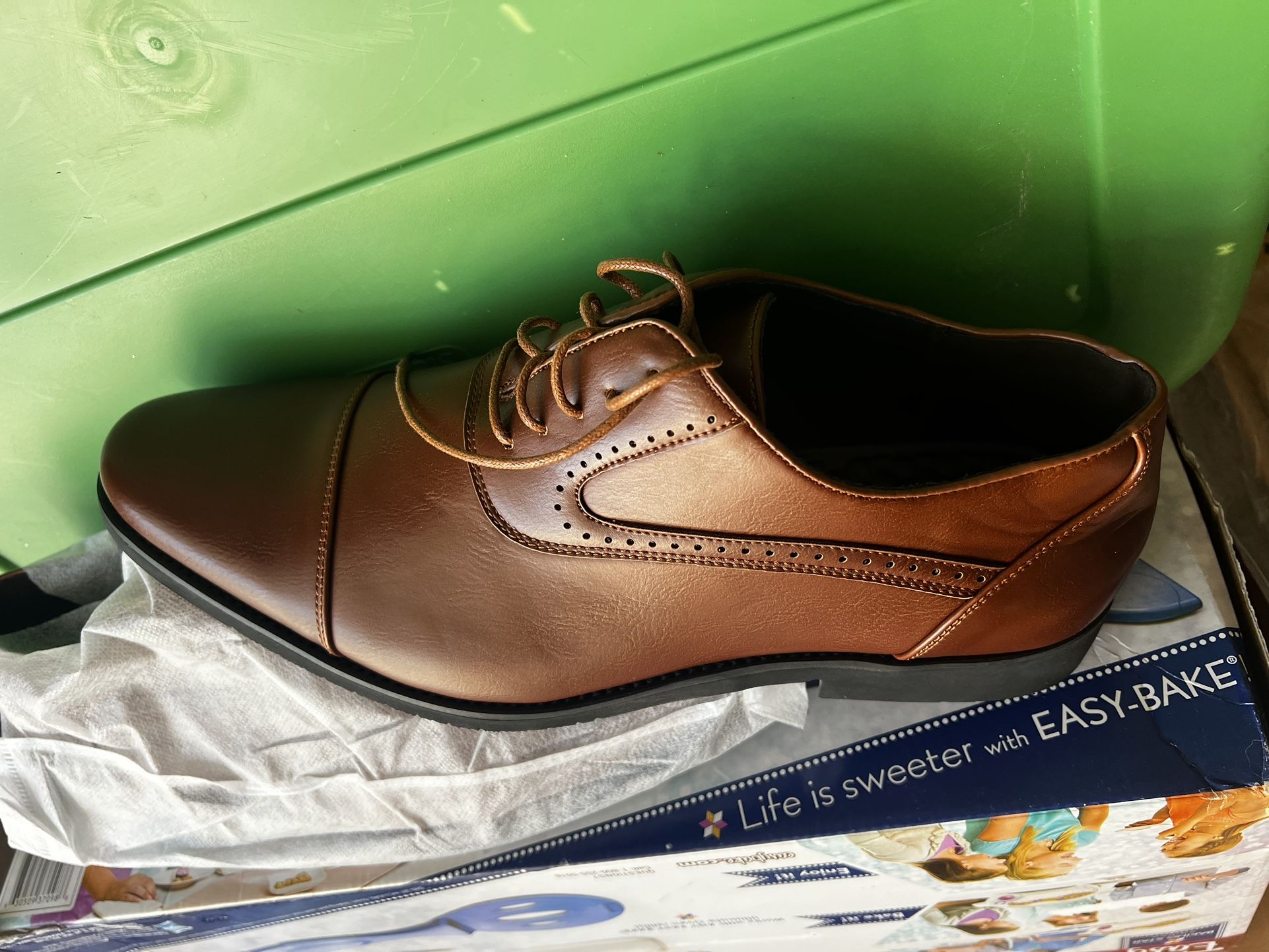 Shoes for Men Leather Color : Brown, 12,5 US