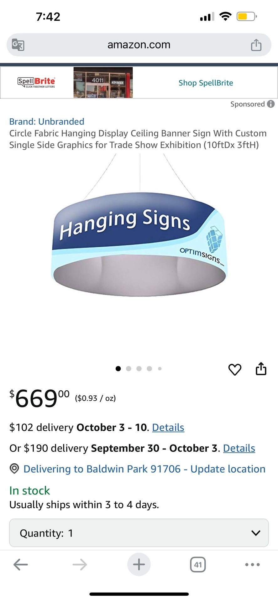 Aluminum circle fabric hanging display ceiling banner sign for trade show exhibition about 14 feet diameter (166inches) and 3 feet wide