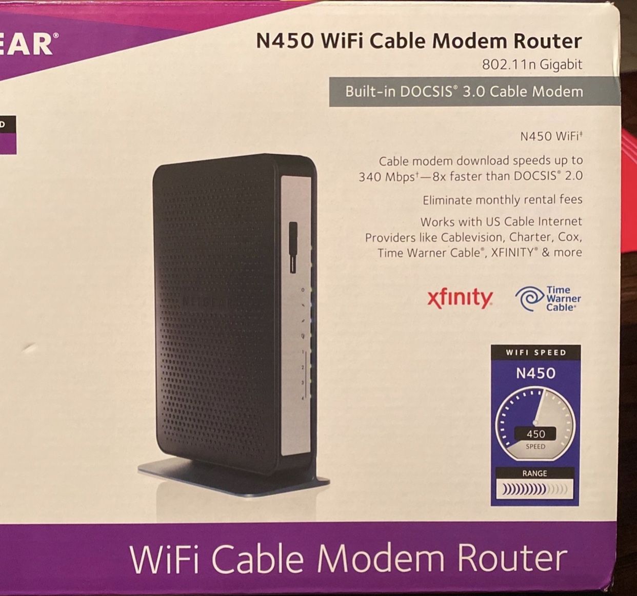 Netgear N450 Wifi Cable Modem Router