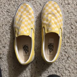 Vans, Yellow Checkered Shoes