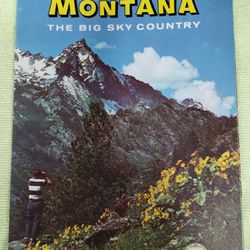 Vintage 1963 Montana state highway color map, The Big Sky Country 