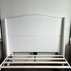 Jocisland Platform Bed Frame Full Size Tall Headboard