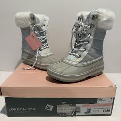 Brand New London Fog Collection Water Resistant Downing Court Silver, Size 11m