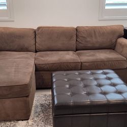 Brown Couch With Chaise - Must Go!
