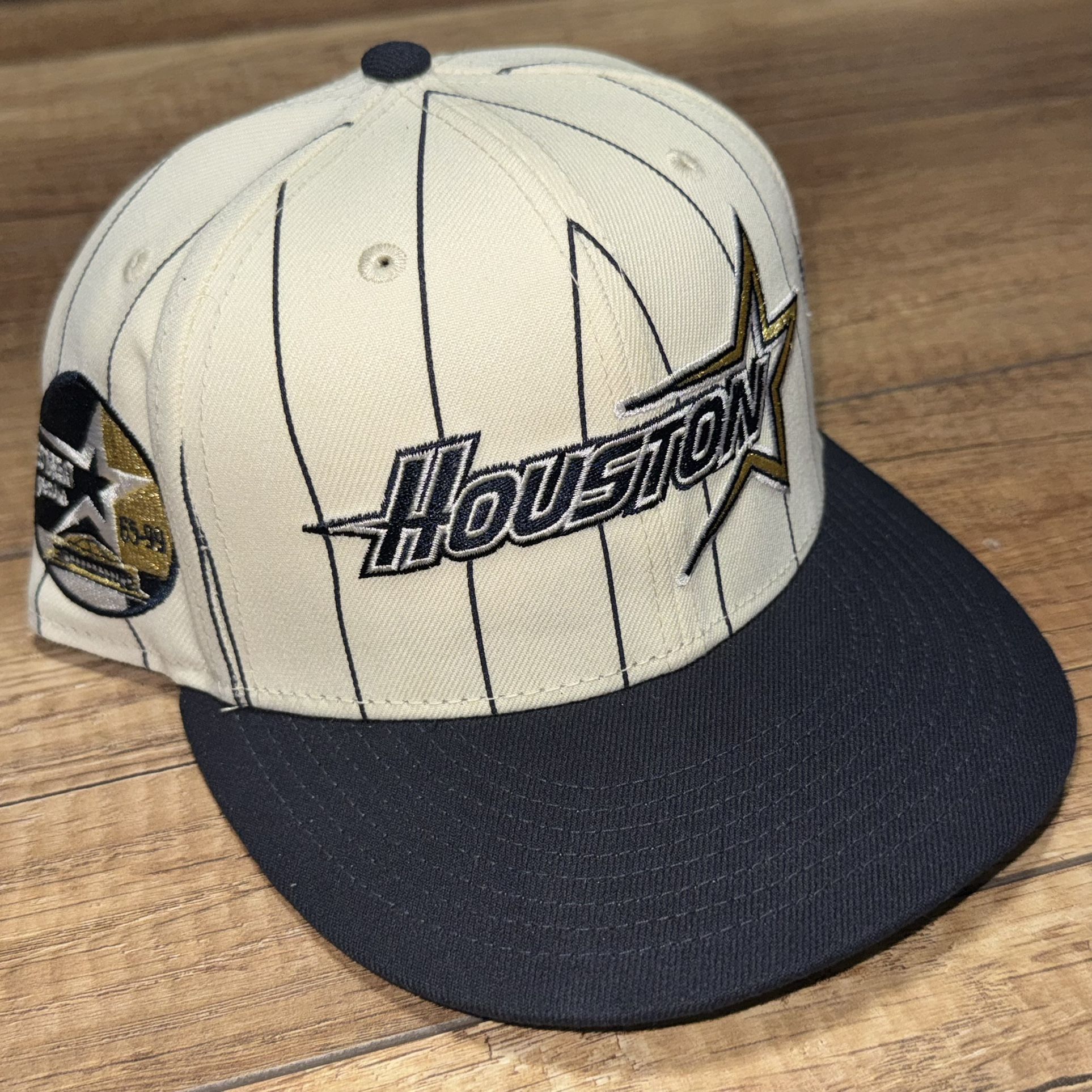 New Era 59Fifty Houston Astros 35 Years Patch Pinstripe Fitted Hat Cap 7 1/4