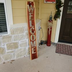 WELCOME Sign, Live Edge Cedar