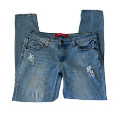 GOGO Star Jeans Womens 5 Low Rise Skinny Fit Distressed Ankle Crop