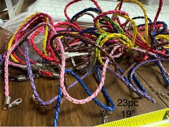 23pcs 19” Multi Colored Cord Necklaces