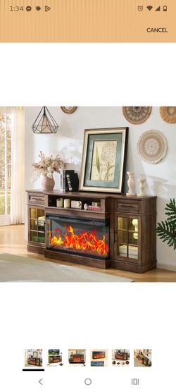 Brand new in box modern console side board buffet with fireplace!!!