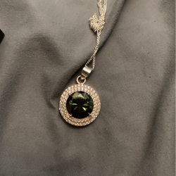 Green Diamond 18k White Gold Over Silver Pendant Necklace 