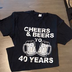 Mens Xl Shirt Cheers & Beers To 40 Years 