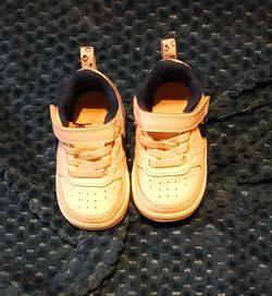 Boys white and blue sneakers