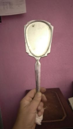 Silver mirror,$15