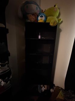 Black Bookcase with Adjustable Shelves