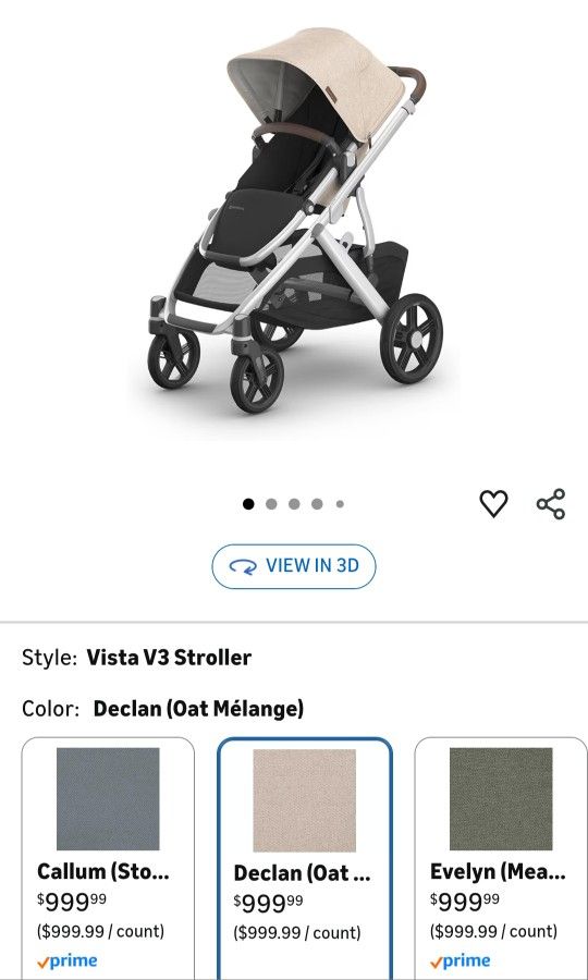 BRAND NEW. Uppababy Vista V3 Stroller With Rumble Seat