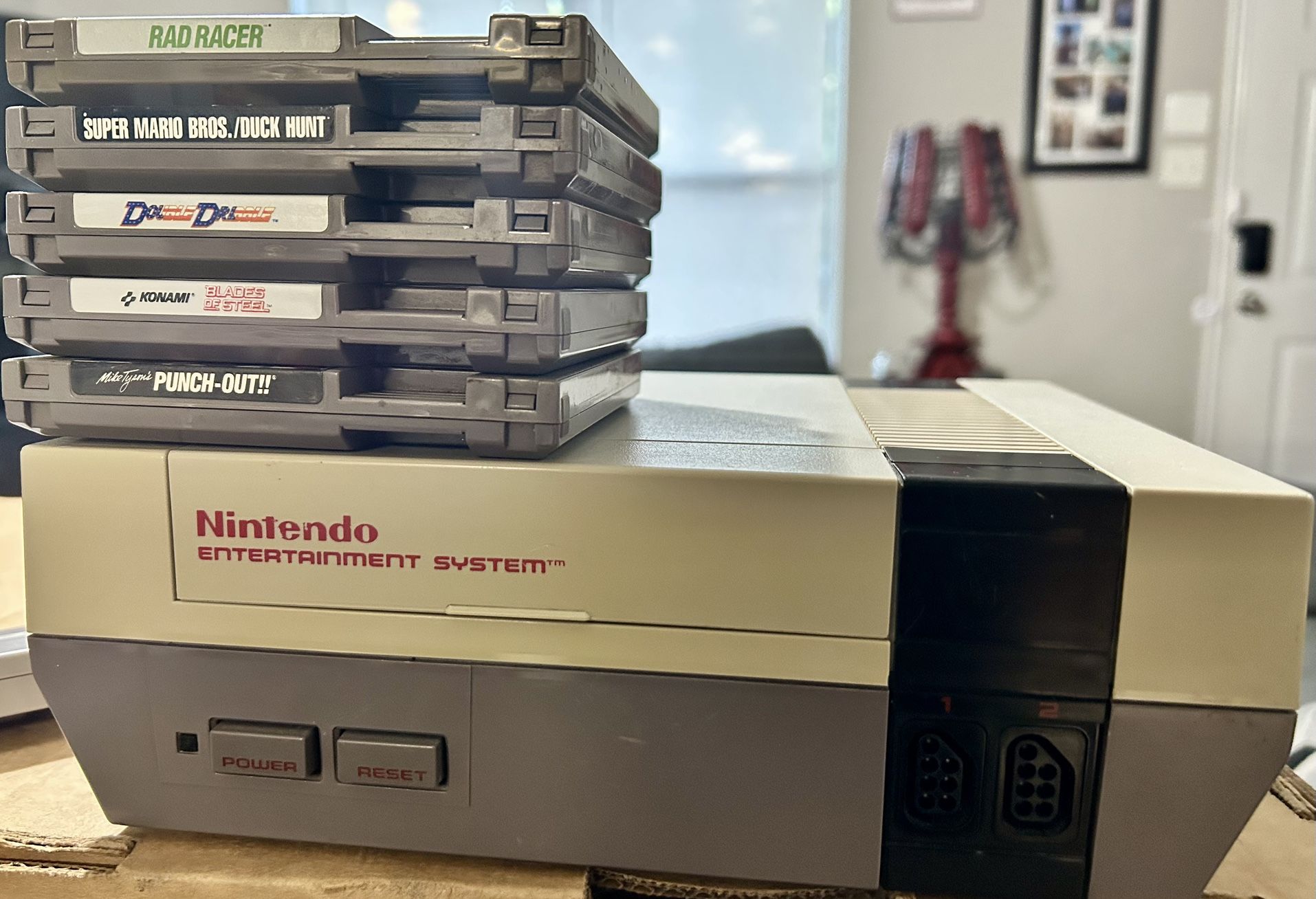 Nintendo NES Console 5-Game Bundle(Tested Working Good)