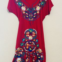 Mexican Embroidered Dress Size Small