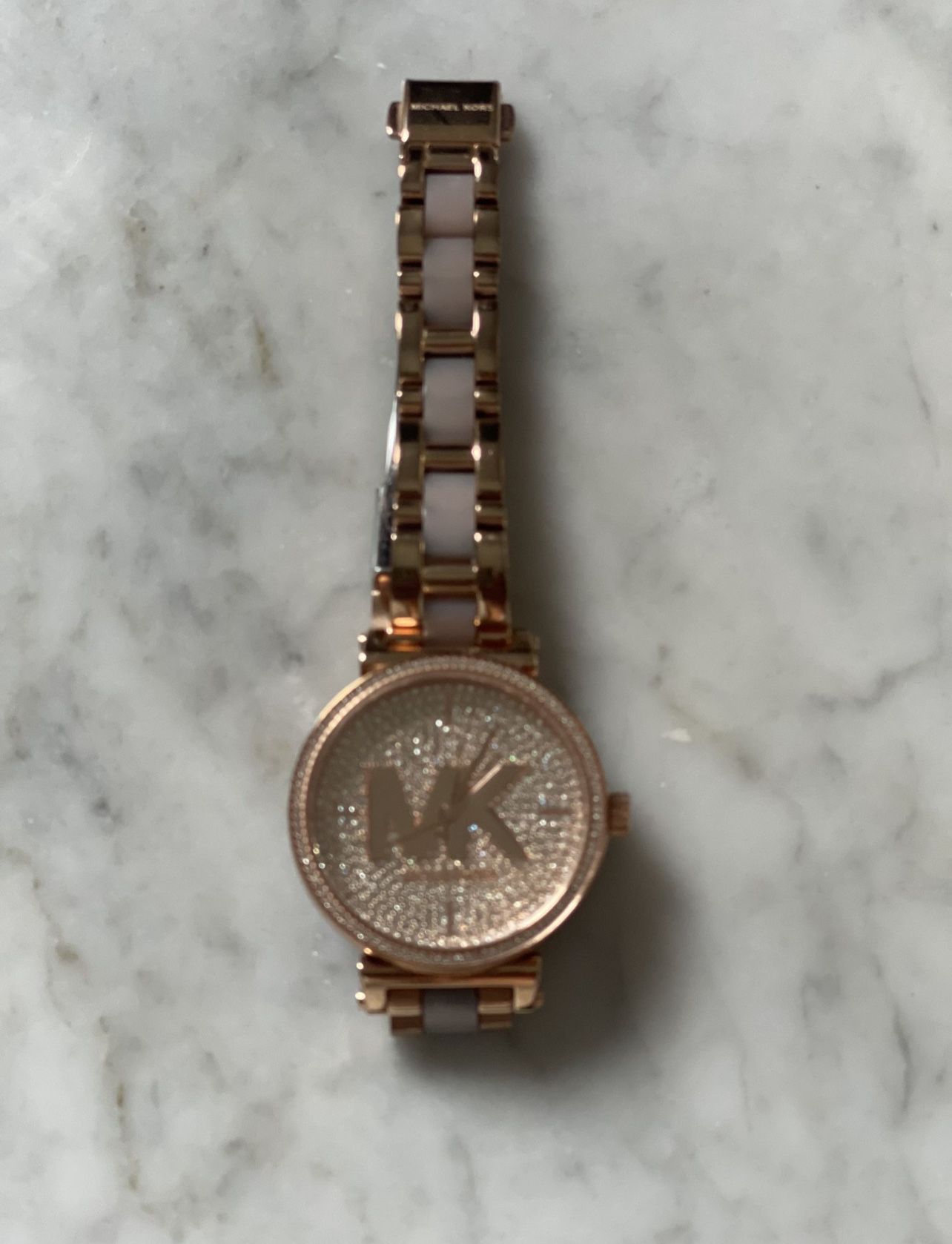 Quarts Crystal And Rose Gold Michael Kors Watch