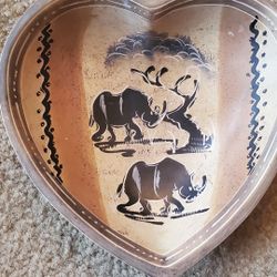 BUFFALO HANDPAINTED DISH