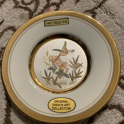 The Art Of Chokin 24 Karat Gold Trimmed Plates 5pc