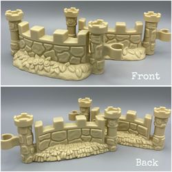2 Fisher Price Little People Lil Kingdom Castle Stone Gate Fence Replacement Pieces