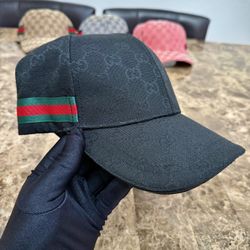 GG Black Monogram Adjustable Size Designer Hat